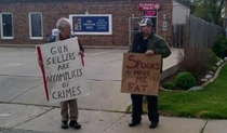 A gun shop owners response to protesters