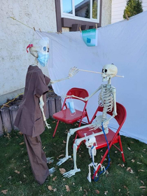 A Halloween display my step-dad constructed for this evening