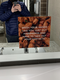 A mall convincing their customers to wash their hands