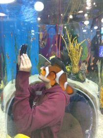 A picture of my friend at Ripleys Aquarium in toronto