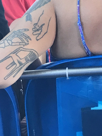 A plastic loan chair tattoo obviously