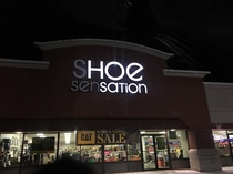 A shoe store in my city has a few burnt out lights