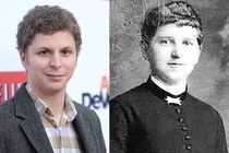 A side-by-side of Michael Cera and Hitlers mom