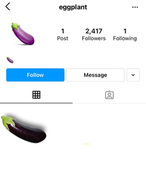 A single eggplant has more followers than most of us