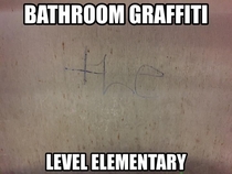 A teacher friend of mine saw this in the girls bathroom