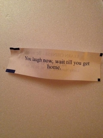 A threatening message from my fortune cookie