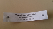 According to my fortune cookie I can finally look forward to being appreciated by my fruit