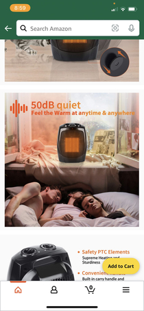 According to product info Space heater great for post threesome