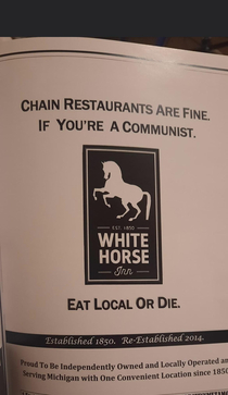 Actual ad for a local restaurant