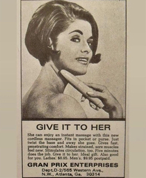 Advertisement for a massager 