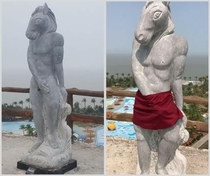 After naked statue was concerned too sexy