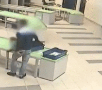 Airports security officer saves a baby in an amazing catch