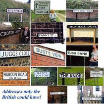Amusing and real street names in the UK