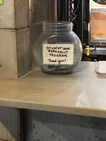 An accurately named tip jar