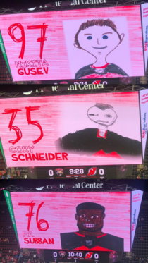 An NHL team used photos drawn by children to introduce the players