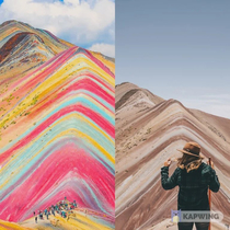 Another Instagram spot that doesnt look the same in reality - Rainbow Mountain in Peru