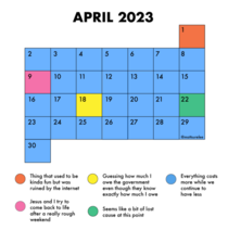 Aprils calendar