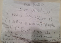 As a Jew Christmas time was always the hardest time of the year This is what I wrote to Santa when I was 