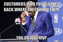 As a retail worker in a large clothing store