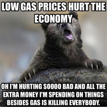 As I read yet another article on how low gas prices are hurting the economy 