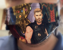 Asked my cousin to make an Avengers mask Ended up looking like I have a Chris Hemsworth obsession