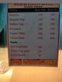 At a roadside eatery in Indian Decrypt the type of pizza
