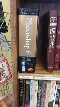 At a thrift store Photoshop  Bible A little on the nose for categorization