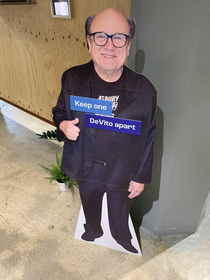 At cm tall Danny DeVito is the perfect advocate for social distancing in our office