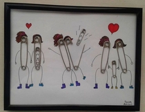 Awesome safety pin art to celebrate a newborn baby
