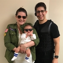 Babys first Halloween we all dressed as Tom Cruise