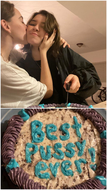Baked a cake for her gf