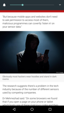 BBC roasting their own choice of image to depict a hacker