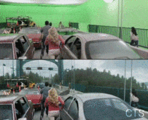 Before and after green screen visualization