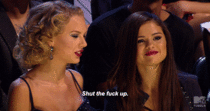 Better quality gif of Taylor Swifts shut the fuck up at the VMAs