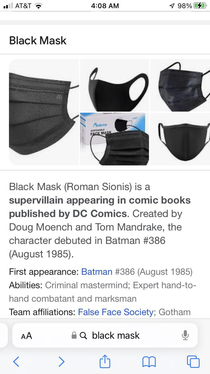 Black Mask Batman Supervillain
