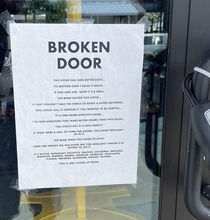 Broken Door Sign