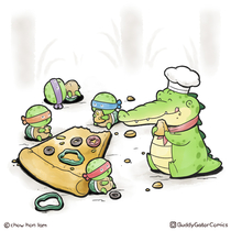 Buddy Gator - The pizza lover