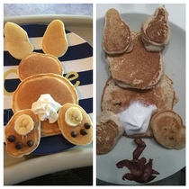 Bunny pancakes for the wifes birthdayNailed it