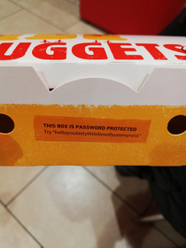 Burger King nuggets box message