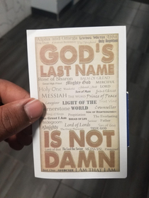 But Jesus middle name is definitely Fucking