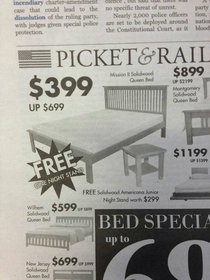 Buy a bed and get a free what