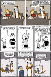 Calvin and Thomas Hobbes from Existential Comics