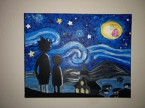 Came home after a long day of work to find this modeen interpretation of Starry Night on my wall 