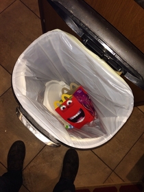 Can confirm new happy meal boxes are terrifying  needless to say I opened my trash and was scared shitless