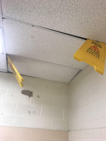 Caution Wet ceiling
