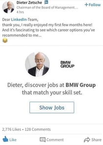 Chairman of the Board of Management of Daimler AG Mercedes-Benz enjoying using LinkedIn