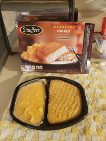 Cheap Stouffers frozen meal Pleasantly surprised by the unit of a fish fillet