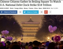 Chinese Citizens Gather In Beijing Square To Watch US National Debt Clock Strike  Trillion