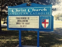 Church sign that tells us what forgiveness is