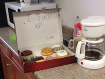 Co-worker slept in till noon this was his apology